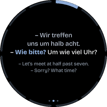 A card's example as a short dialogue
